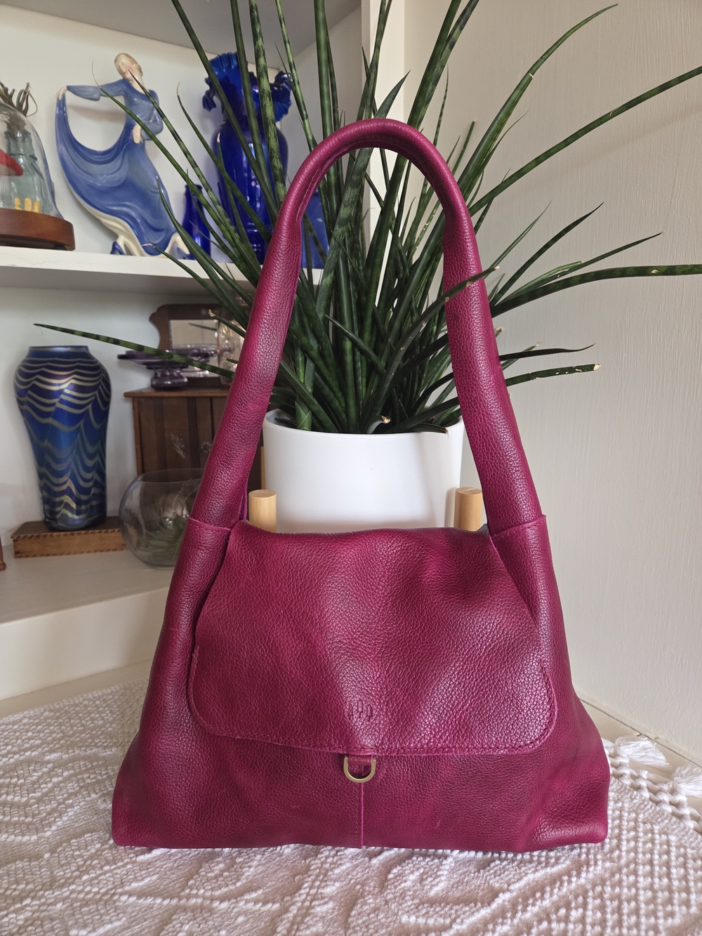 Portland Leather Orchid Rowan Medium Shoulder Bag